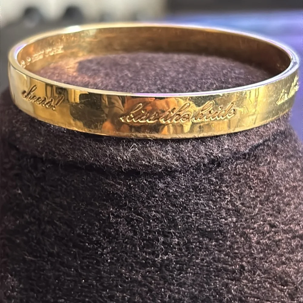 kate spade new york Bride Engraved Idiom Bangle Gold Bracelet - Picture 2 of 8